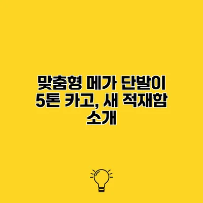 맞춤형 메가 단발이 5톤 카고, 새 적재함 소개