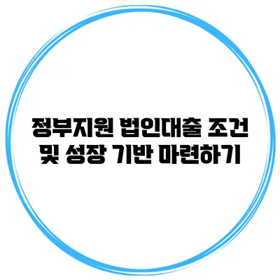 정부지원 법인대출 조건 및 성장 기반 마련하기